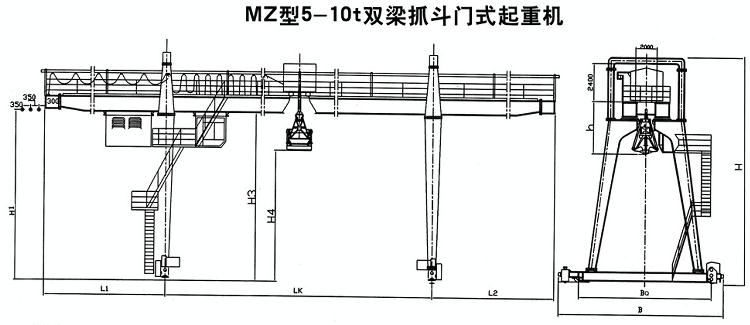 吊钩双梁桥式中国X站APP下载机结构图